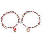 Christmas Magnetic Couple Bracelets with Charms – 3 Pairs