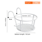 Round Railing Planter Basket with Mesh Base, 22 cm – White