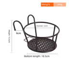 Round Railing Planter Basket with Mesh Base, 22 cm – Brown