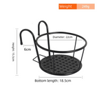 Round Railing Planter Basket with Mesh Base, 22 cm – Black