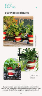 Round Railing Planter Basket with Mesh Base, 22 cm – Black