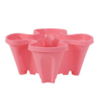 3-Tier Stackable Strawberry Planter with Wheeled Tray – Pink