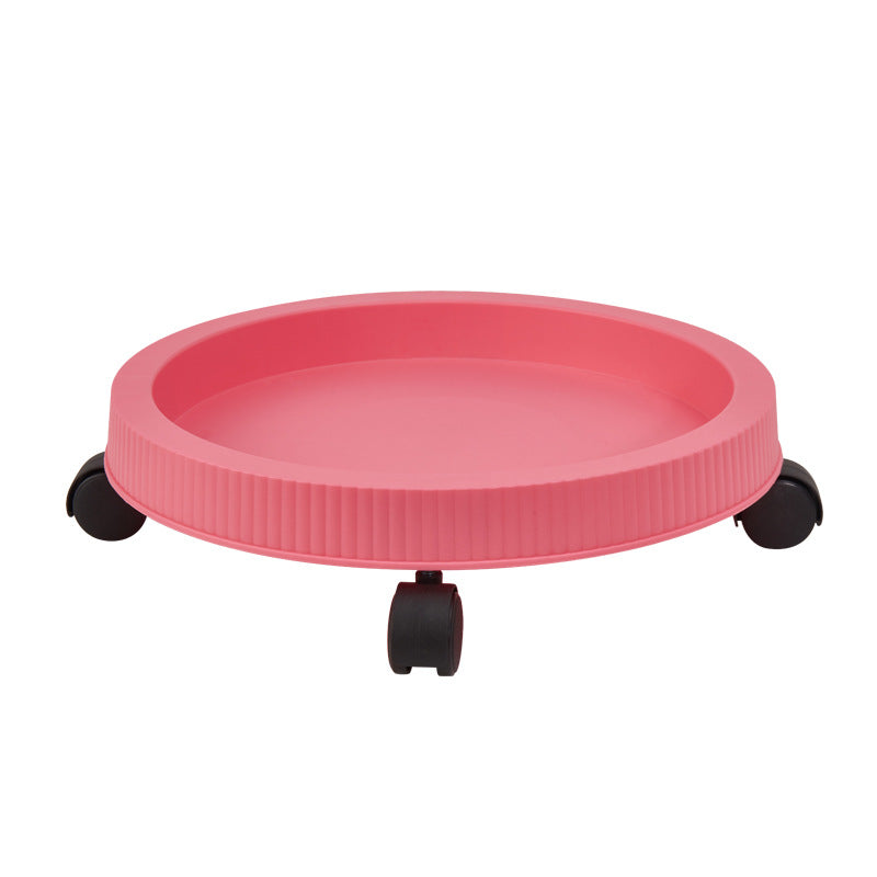 3-Tier Stackable Strawberry Planter with Wheeled Tray – Pink