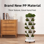 3-Tier Stackable Strawberry Planter with Wheeled Tray – Red