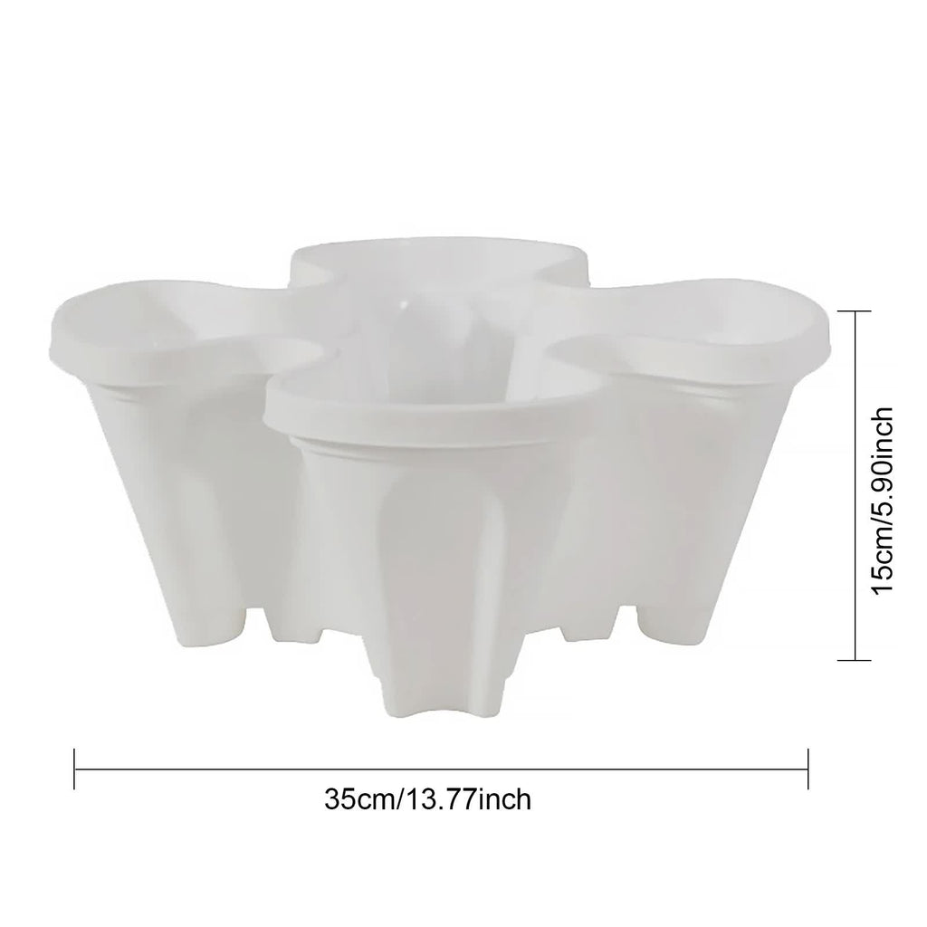 3-Tier Stackable Strawberry Planter with Wheeled Tray – Purple