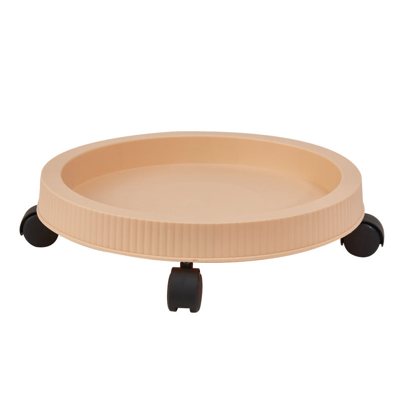 3-Tier Stackable Strawberry Planter with Wheeled Tray – Beige
