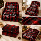 Christmas Home Comfort Gift Set, Throw, Slippers AU 10-11 & Santa Tiebacks