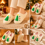 Christmas Home Comfort Gift Set, Throw, Slippers AU 10-11 & Santa Tiebacks