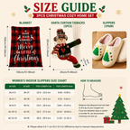 Christmas Home Comfort Gift Set, Throw, Slippers AU 4-5 & Snowman Tiebacks