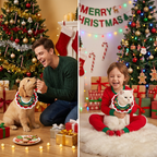 Christmas Knitted Pet Collar, White Fringe – Dogs & Cats