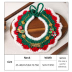 Christmas Knitted Pet Collar, White Fringe – Dogs & Cats
