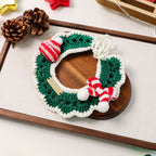 Christmas Knitted Pet Collar, Green Scarf & Hat – Dogs & Cats