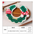 Christmas Knitted Pet Collar, Green Scarf & Hat – Dogs & Cats