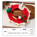 Christmas Knitted Pet Collar, Red Scarf & Hat – Dogs & Cats