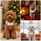 Christmas Knitted Pet Collar, Candy Cane & Pine Cone – Dogs & Cats