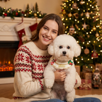 Christmas Knitted Pet Collar, Candy Cane & Pine Cone – Dogs & Cats