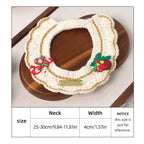 Christmas Knitted Pet Collar, Candy Cane & Pine Cone – Dogs & Cats
