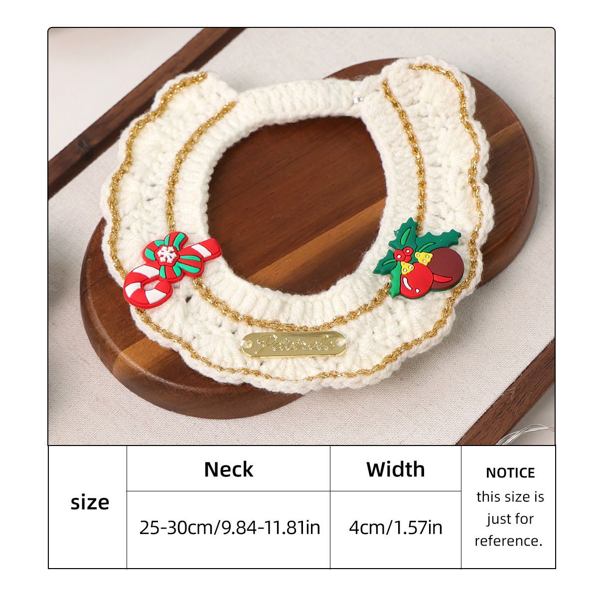 Christmas Knitted Pet Collar, Candy Cane & Pine Cone – Dogs & Cats