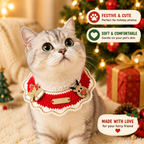 Christmas Knitted Pet Collar, Reindeer Bell – Dogs & Cats