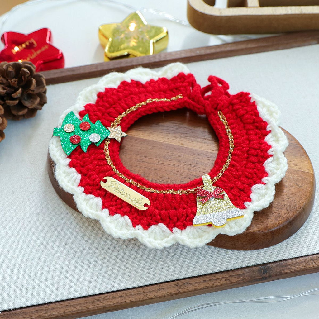 Christmas Knitted Pet Collar, Tree & Bell – Dogs & Cats