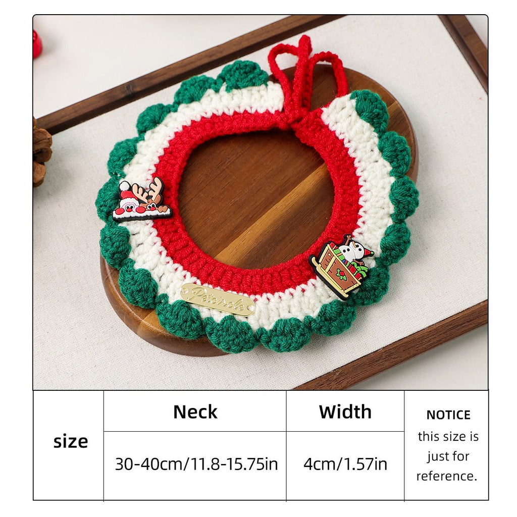 Christmas Knitted Pet Collar, Snowman, Reindeer & Santa – Dogs & Cats