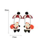 Christmas Santa Dangle Earrings, Acrylic Parachute Santa 80 x 37 mm