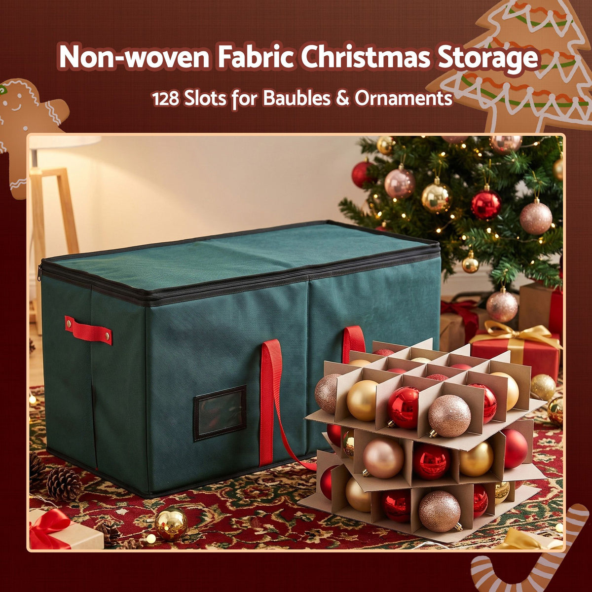 Christmas Bauble Storage Box, 128 Slots – Jingle Jollys