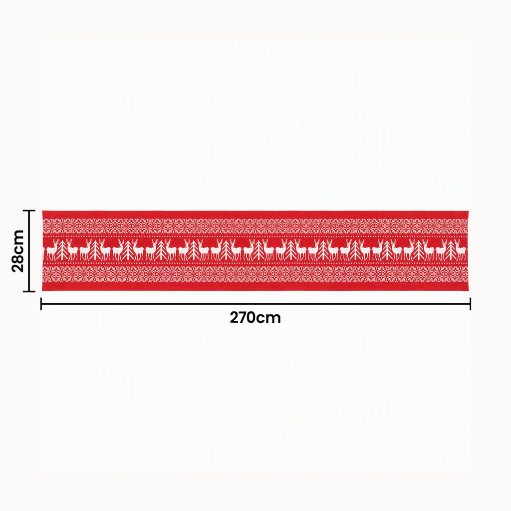 Reindeer Christmas Table Runner, 270 x 28 cm Red – Jingle Jollys
