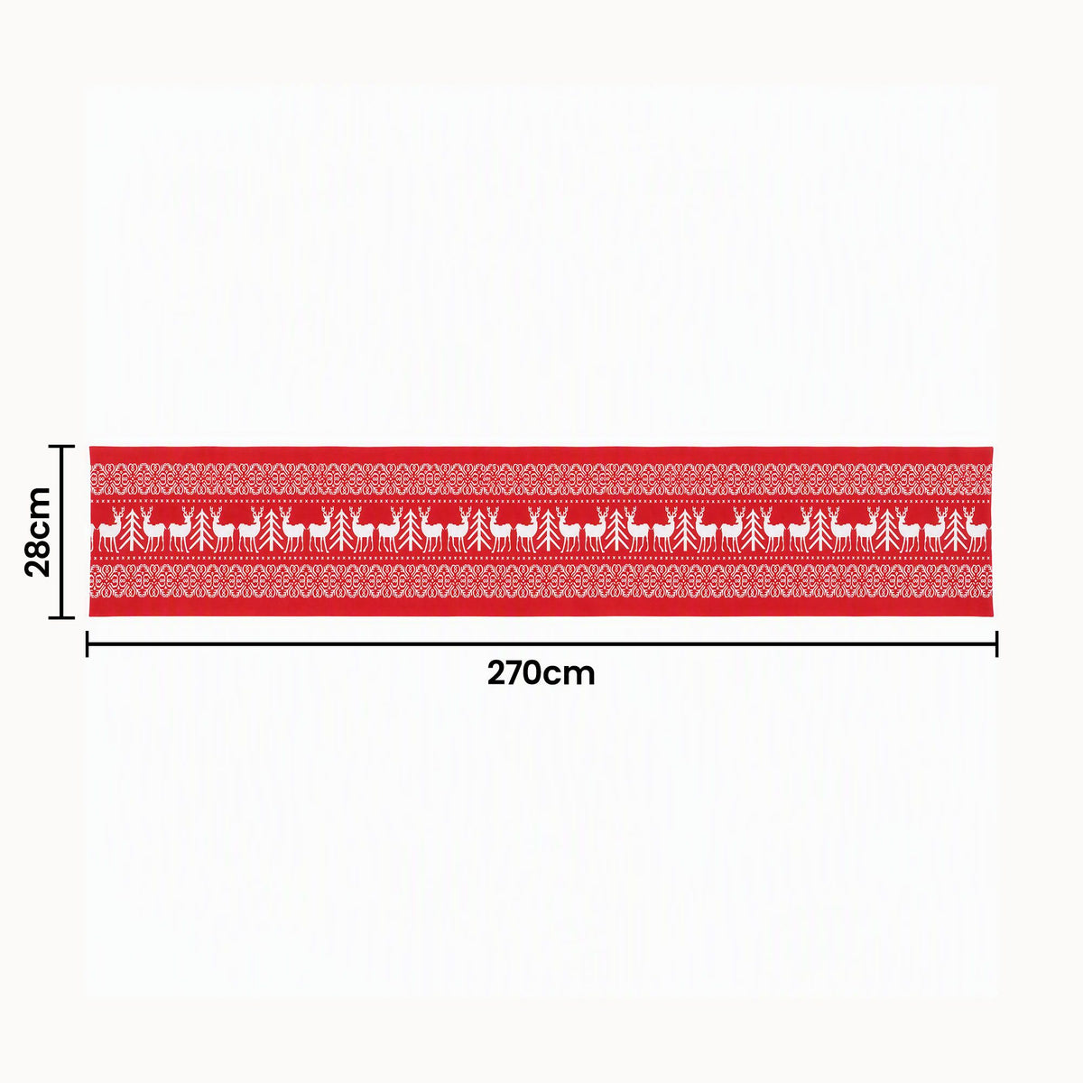 Reindeer Christmas Table Runner, 270 x 28 cm Red – Jingle Jollys