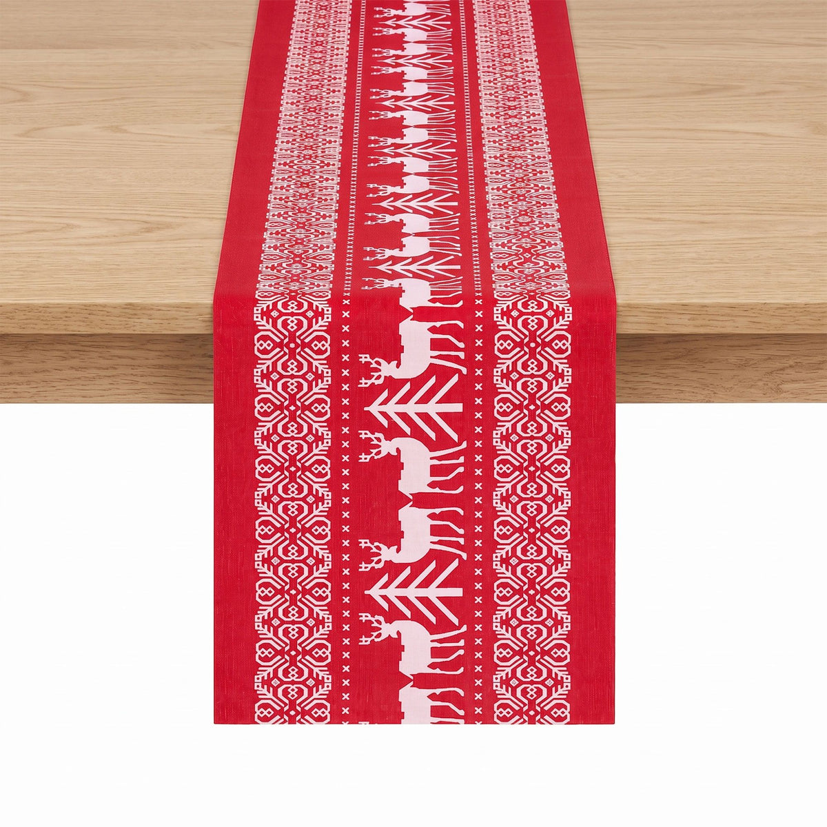 Reindeer Christmas Table Runner, 270 x 28 cm Red – Jingle Jollys