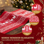 Reindeer Christmas Table Runner, 270 x 28 cm Red – Jingle Jollys
