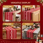 Reindeer Christmas Table Runner, 270 x 28 cm Red – Jingle Jollys