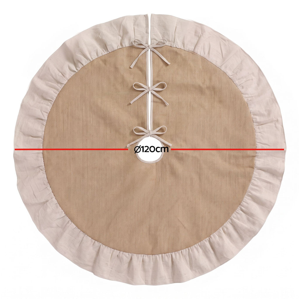 Linen Christmas Tree Skirt, 120 cm – Jingle Jollys