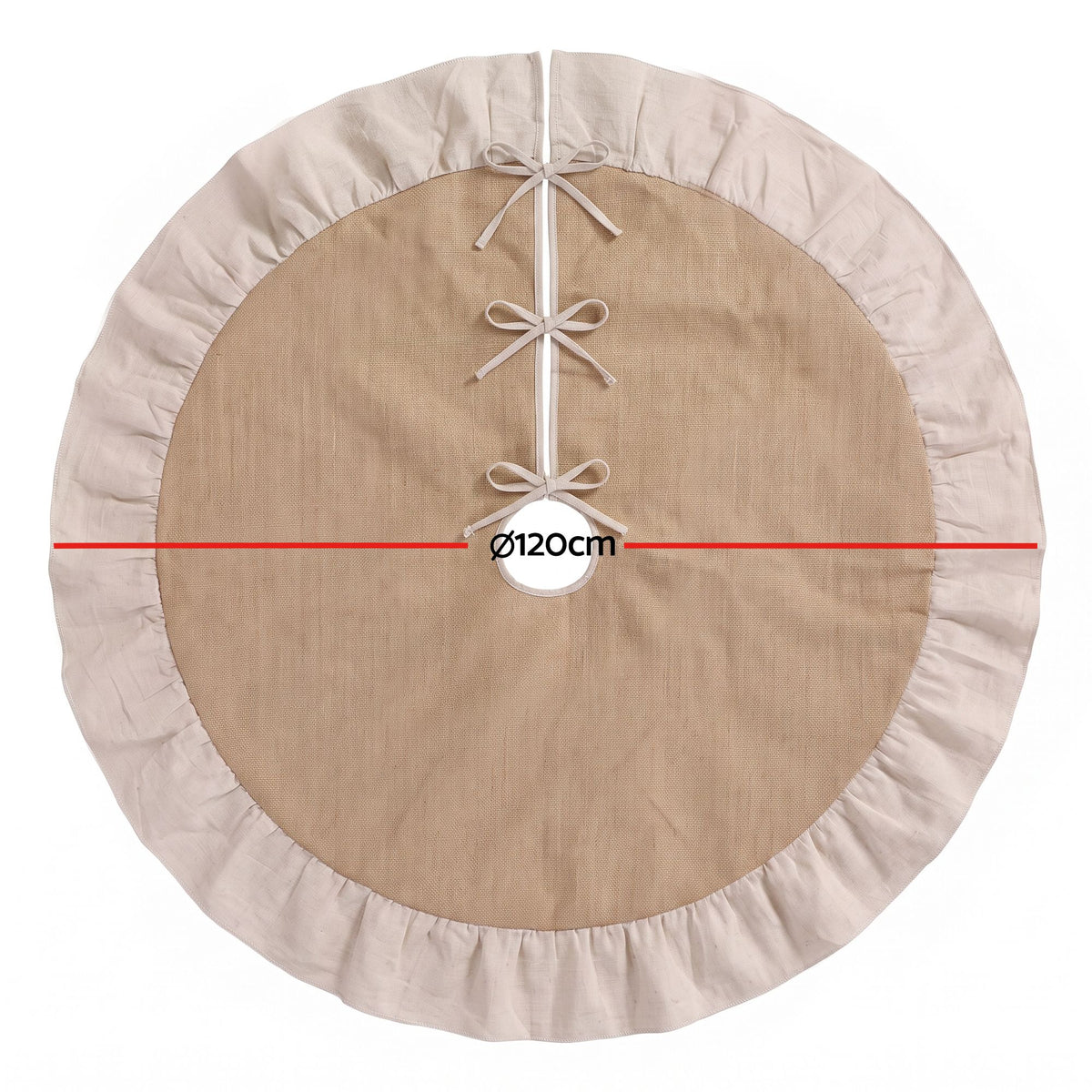 Linen Christmas Tree Skirt, 120 cm – Jingle Jollys
