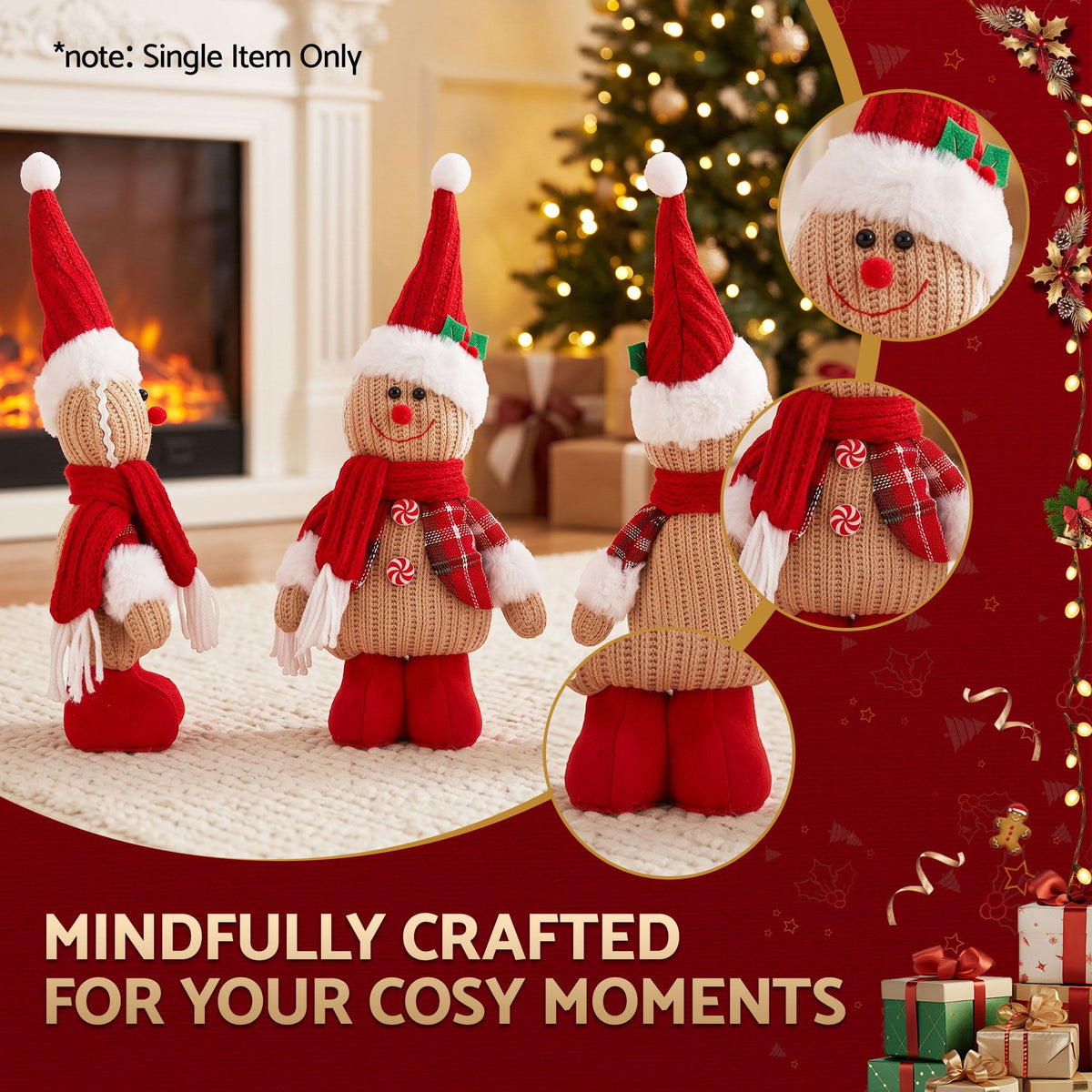 Knitted Gingerbread Man Standing Christmas Ornament – Jingle Jollys