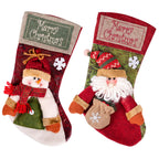 3D Plush Santa & Snowman Christmas Stockings, 43.5 cm – Set of 2, Jingle Jollys