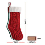 Personalised Knitted Christmas Stockings with Leather Patch, Contrast Colour – Set of 3, Jingle Jollys
