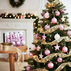 Ribbon Bauble Christmas Tree Decoration Set – 34 Pieces, Jingle Jollys
