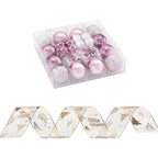 Ribbon Bauble Christmas Tree Decoration Set – 34 Pieces, Jingle Jollys