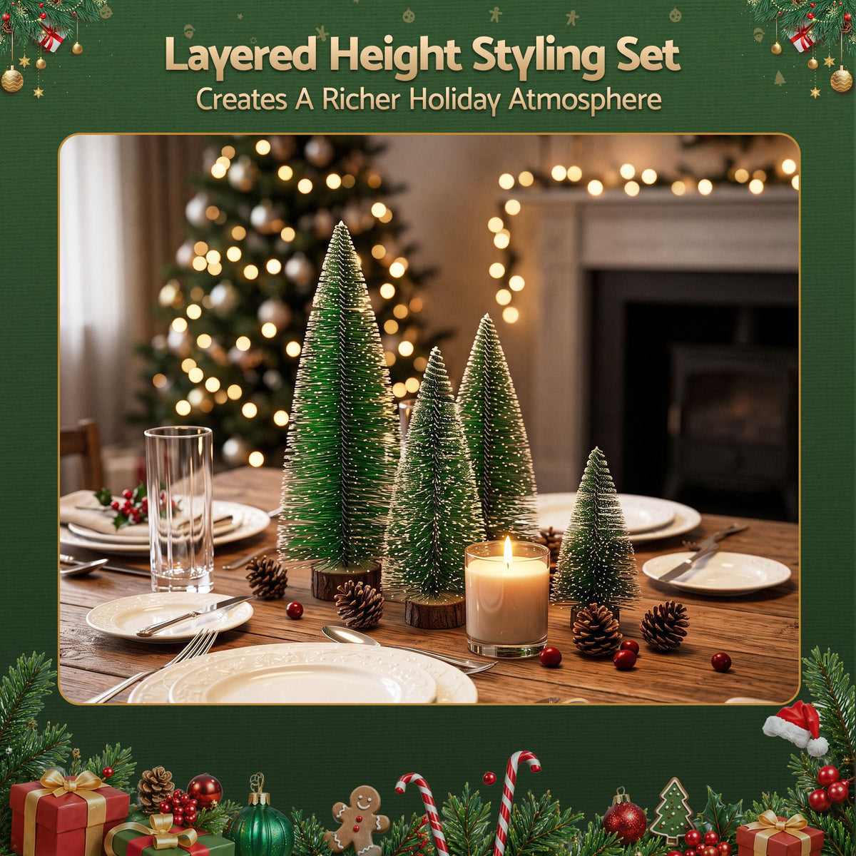 Mini Frosted Christmas Tree Table Decorations, Set of 4 – Jingle Jollys