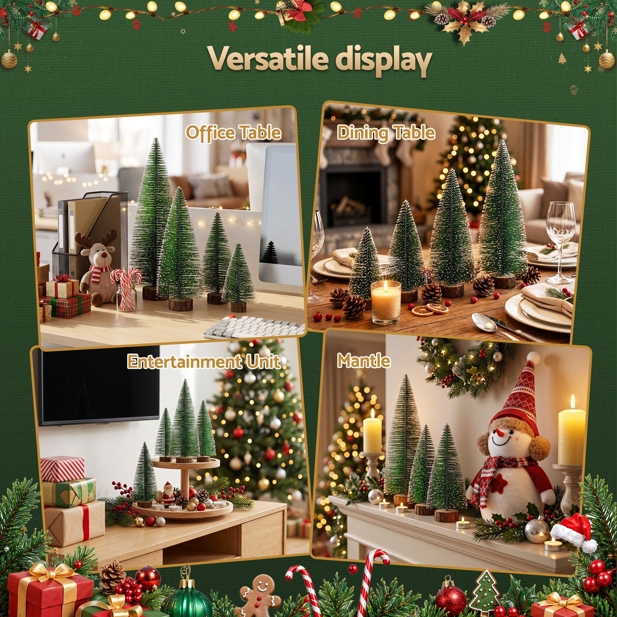 Mini Frosted Christmas Tree Table Decorations, Set of 4 – Jingle Jollys
