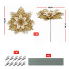 Poinsettia Christmas Tree Flowers – Set of 10, Jingle Jollys