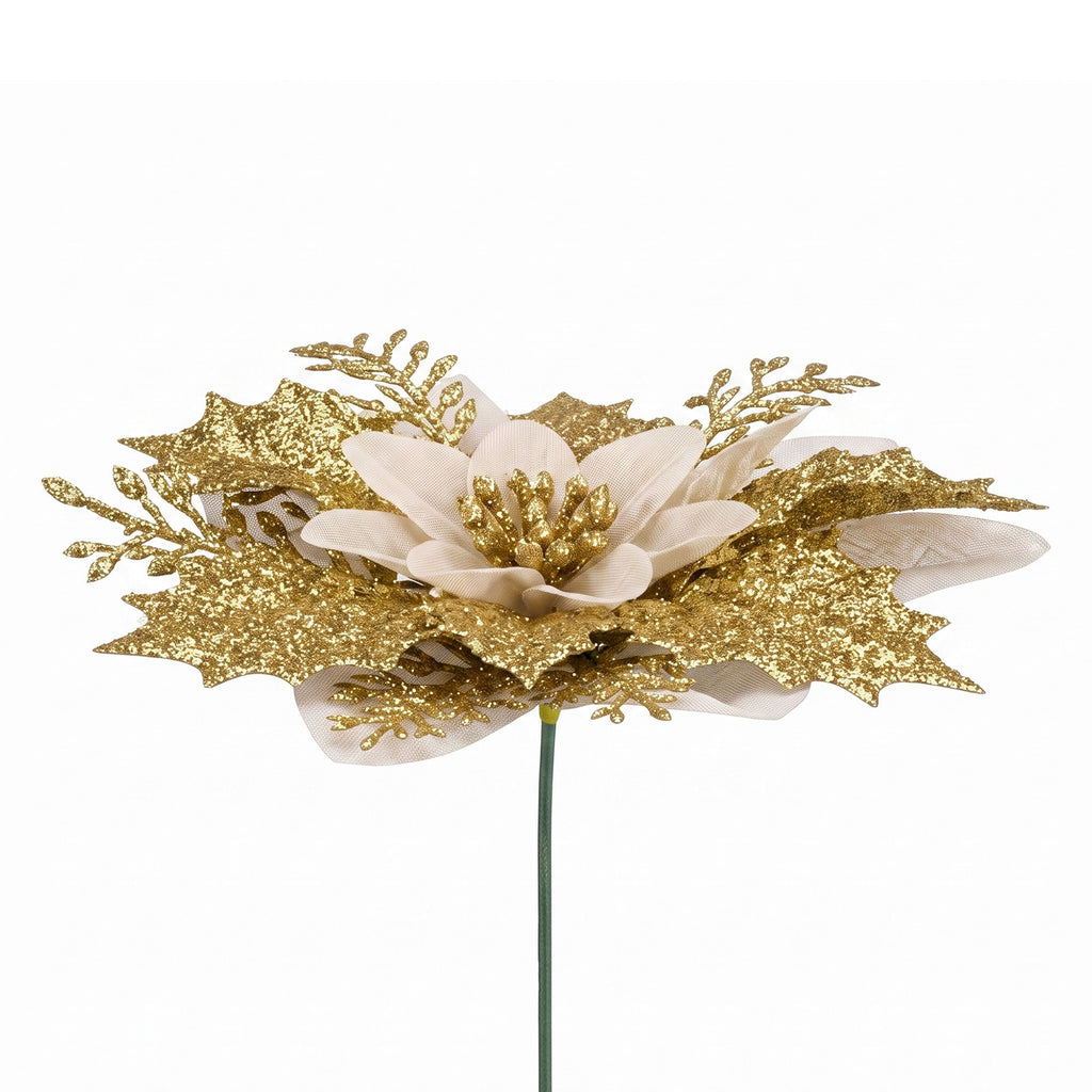 Poinsettia Christmas Tree Flowers – Set of 10, Jingle Jollys