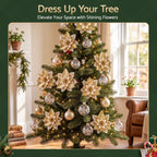Poinsettia Christmas Tree Flowers – Set of 10, Jingle Jollys