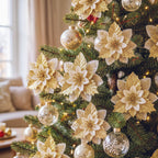 Poinsettia Christmas Tree Flowers – Set of 10, Jingle Jollys