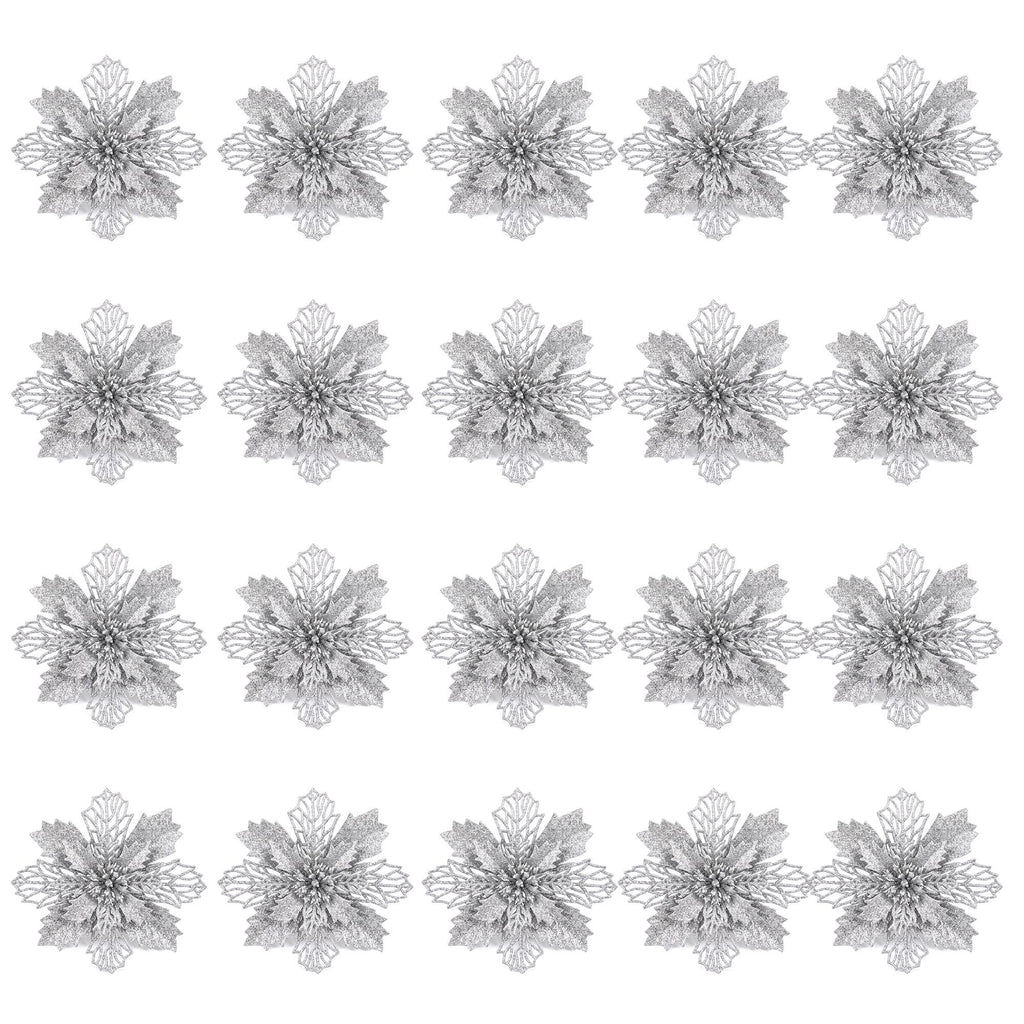 Poinsettia Christmas Tree Flowers – Set of 20, Jingle Jollys