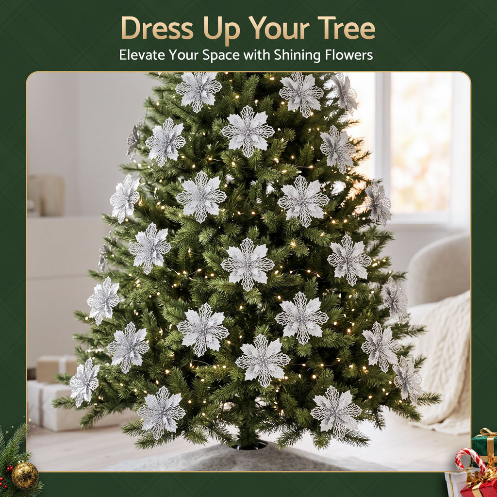 Poinsettia Christmas Tree Flowers – Set of 20, Jingle Jollys