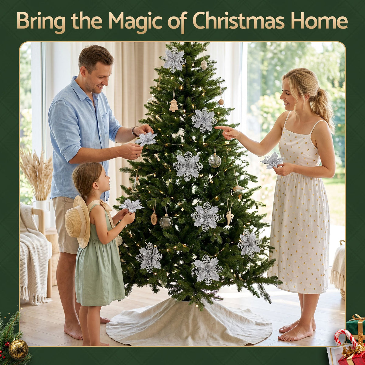 Poinsettia Christmas Tree Flowers – Set of 20, Jingle Jollys