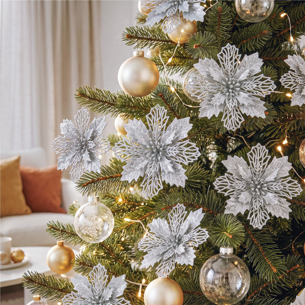 Poinsettia Christmas Tree Flowers – Set of 20, Jingle Jollys