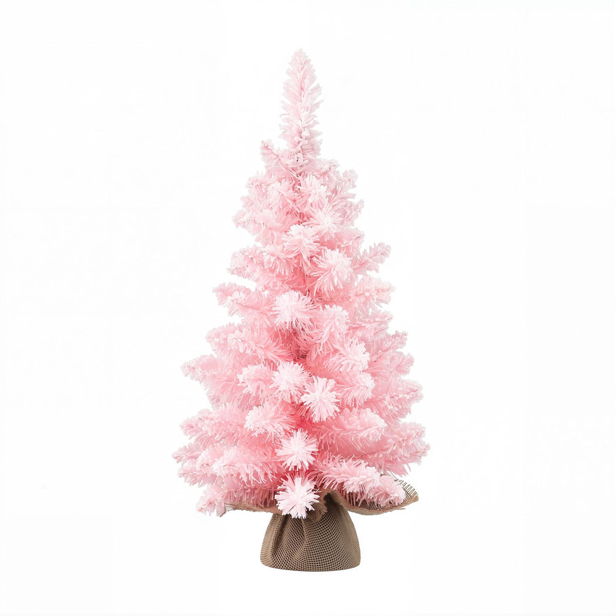 Pink Flocked Mini Christmas Tree, 60 cm Tabletop – Jingle Jollys